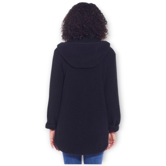 NWT Weatherproof Reversible Sherpa Hooded Jacket Black/Charcoal Size M/L - Picture 4 of 5